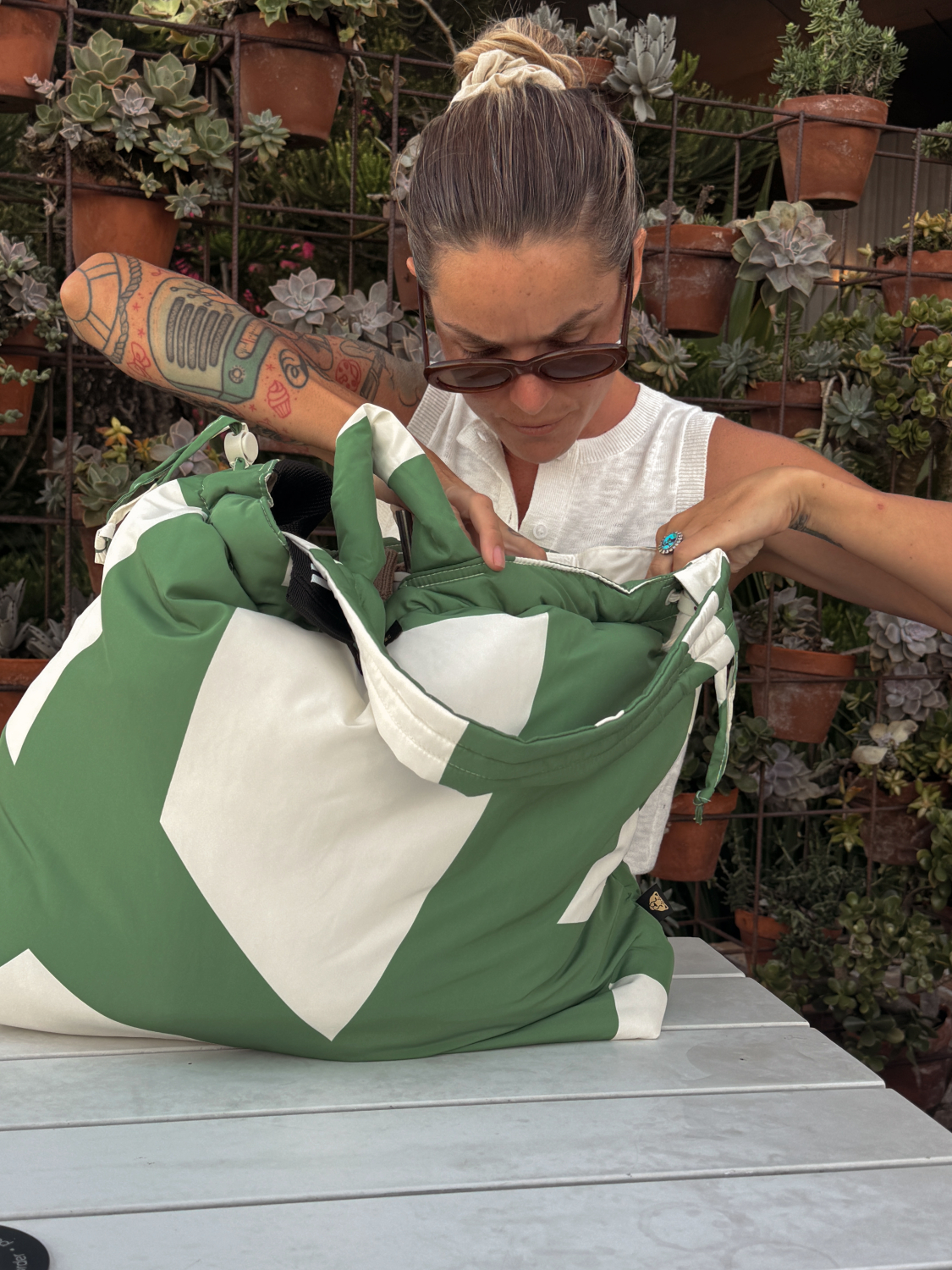 Mom Diaper Bag Green Graphic